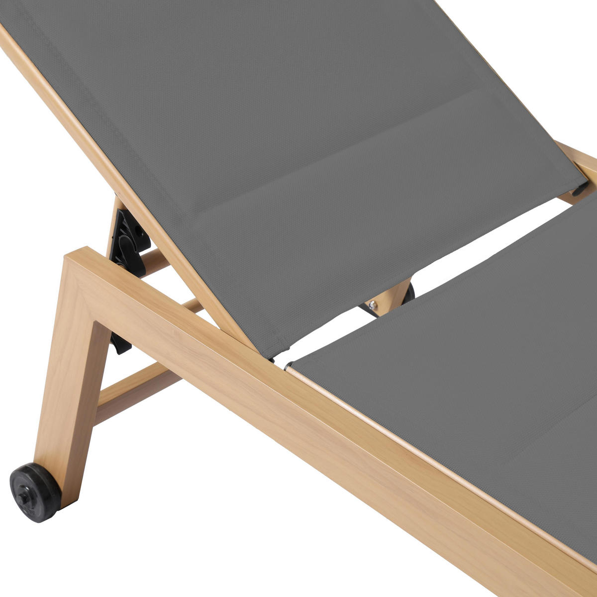 SONNENLIEGE 2-tlg., Grau - Grau, Textil (65/102/169cm) - Oviala