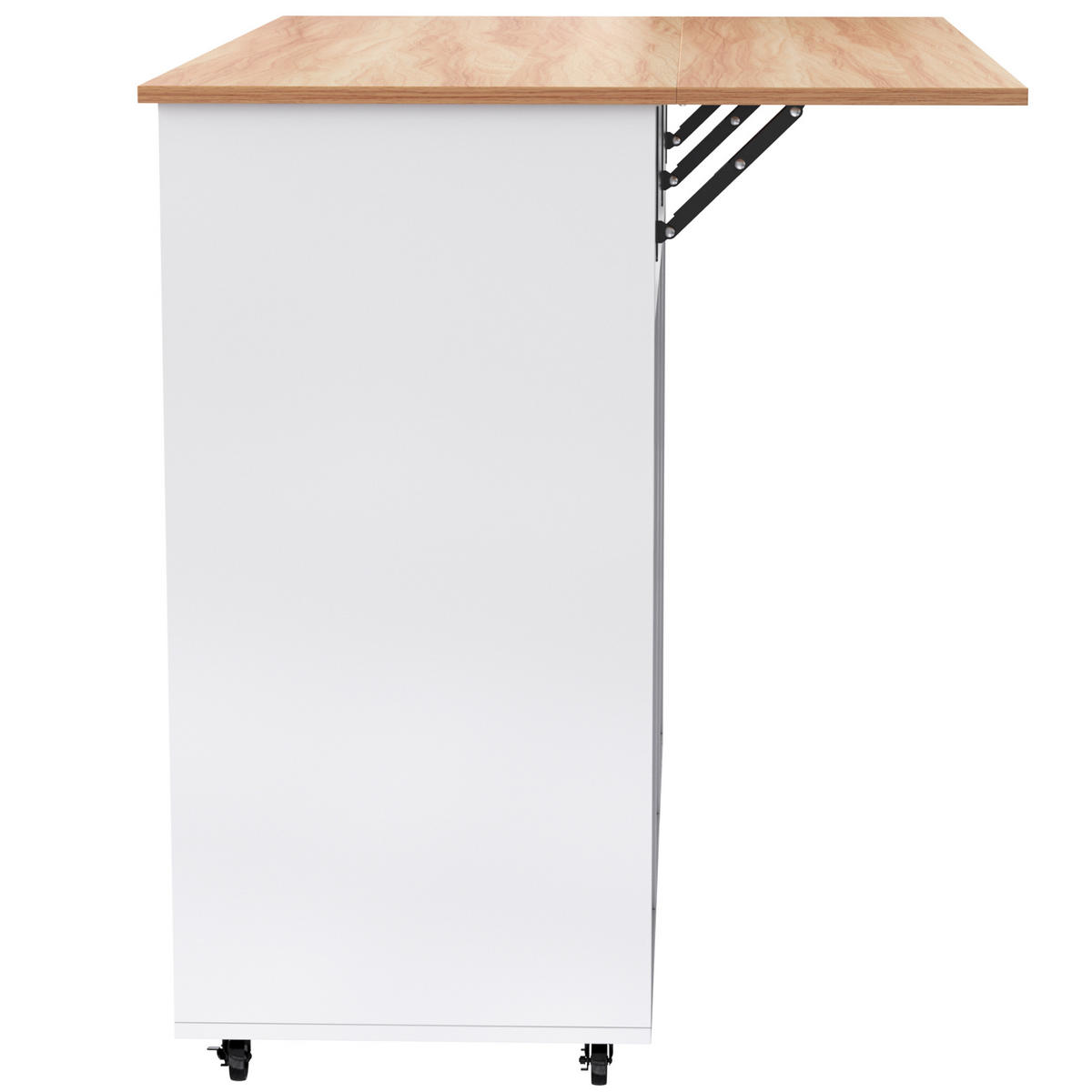 KÜCHENINSEL DE-41083 129/46-71/91,5 cm mit ausziehbarer Arbeitsplatte Weiß - Weiß, Holzwerkstoff (120/91.5/46cm) - ComfortXL