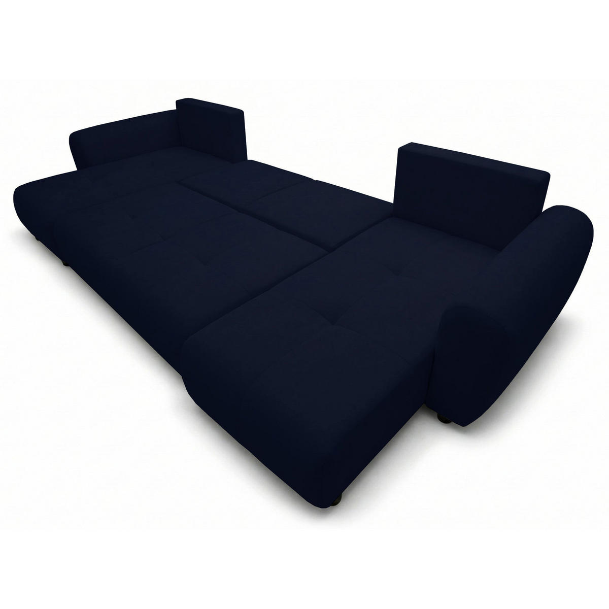 ROHOVÁ SEDAČKA U Olido tmavě modrý samet - černá/tmavě modrá, textil/plast (315/82/150cm) - Selsey