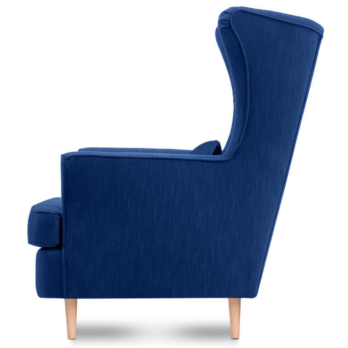 OHRENSESSEL STRALIS mit Sitzhocker, blau - Blau, Textil (82/108/80cm) - KONSIMO®