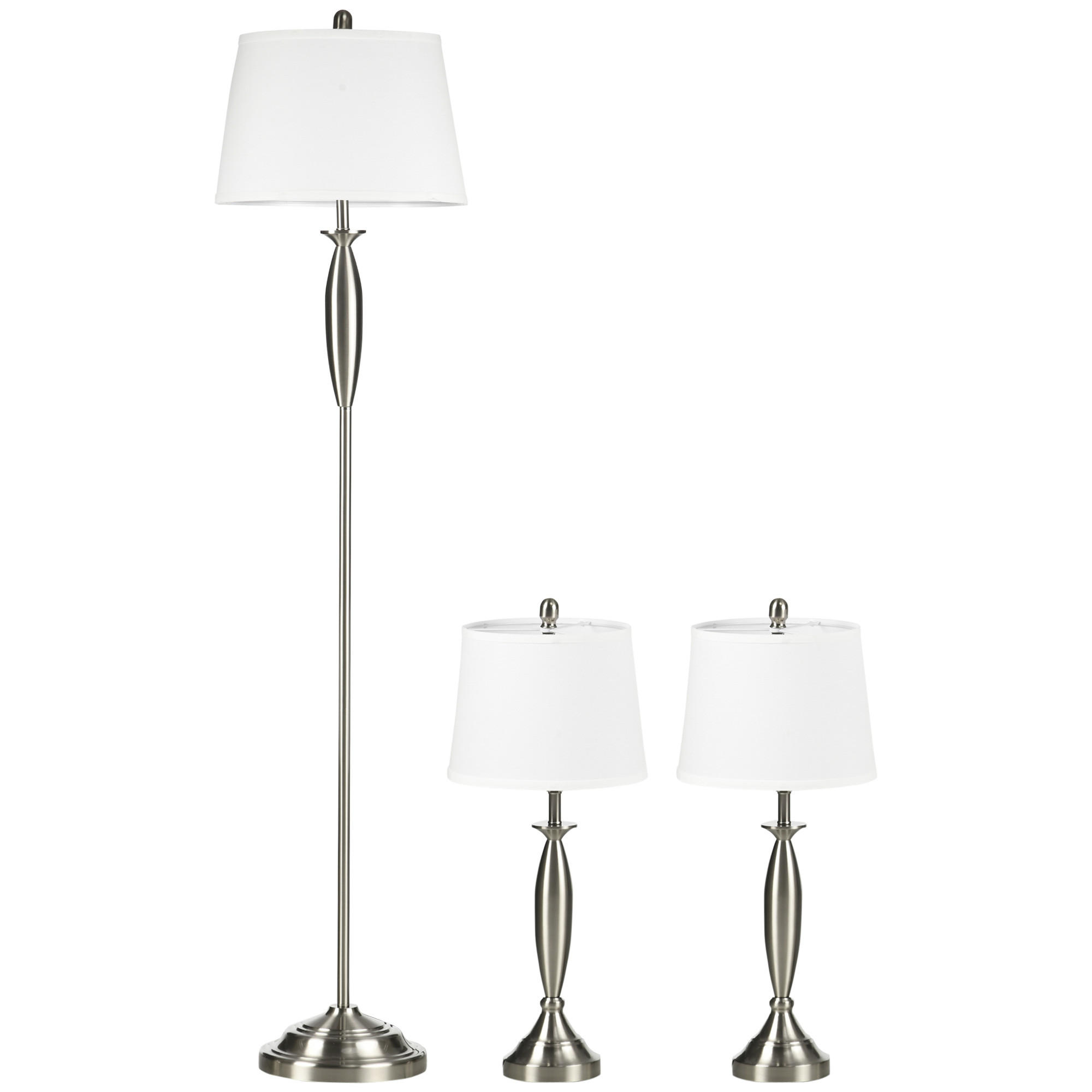 3-TEILIGES Leuchten-Set inkl.1 Stehleuchte, 2 Tischleuchten für Wohnzimmer - Multicolor, Metall (38/38/162cm) - HOMCOM