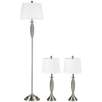 3-TEILIGES Leuchten-Set inkl.1 Stehleuchte, 2 Tischleuchten für Wohnzimmer - Multicolor, Metall (38/38/162cm) - HOMCOM