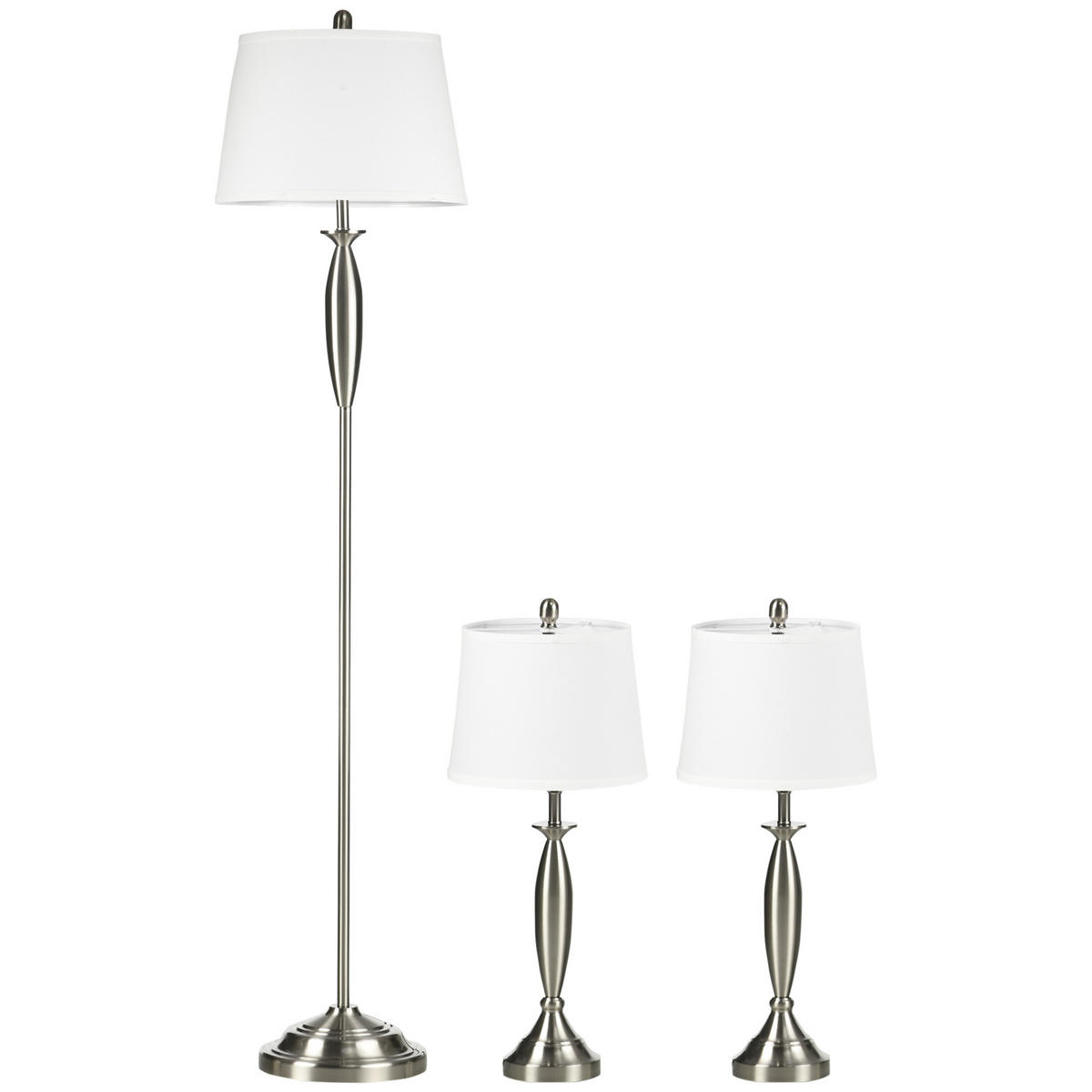 3-TEILIGES Leuchten-Set inkl.1 Stehleuchte, 2 Tischleuchten für Wohnzimmer - Multicolor, Metall (38/38/162cm) - HOMCOM