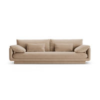 SOFA Torino aus Samt sandfarben 4 Sitzplätze - Sandfarben, Textil (250/83/103cm) - Micadoni