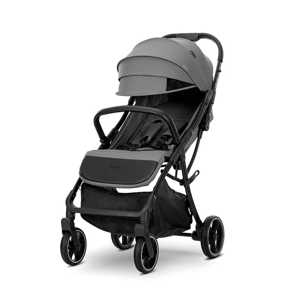 BUGGY Minori faltbar grau/schwarz PU-Räder Getränkehalter Fußabdeckung - Schwarz, Metall (75/50/102cm) - Lorelli