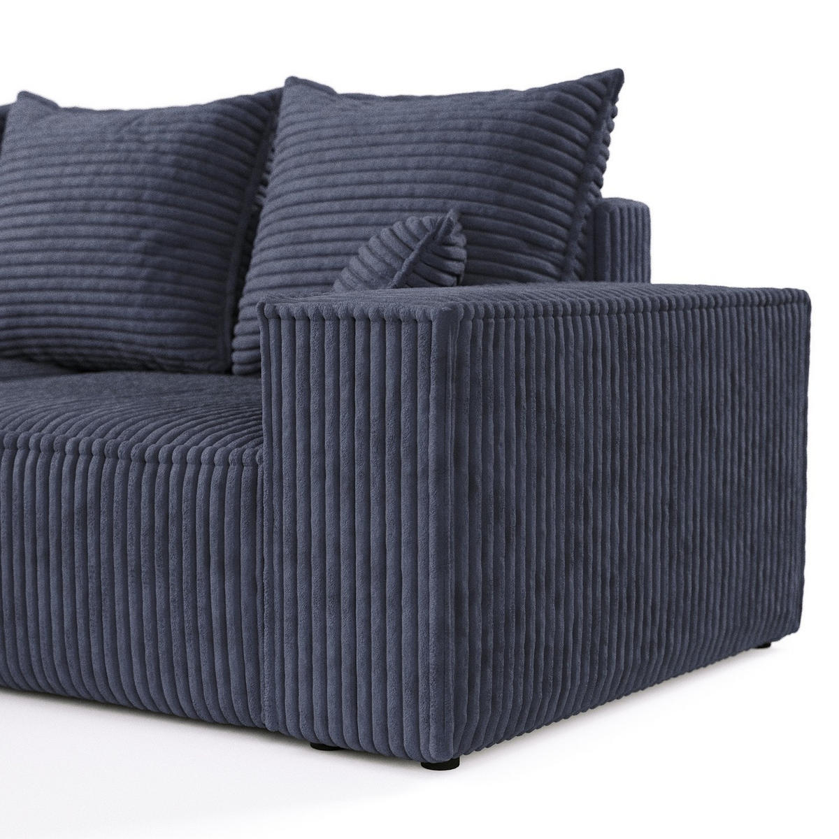 ROHOVÁ SEDAČKA SENSO, textil, Námořnická modrá - černá/tmavě modrá, dřevo/kompozitní dřevo (255/148cm) - AltaBeds
