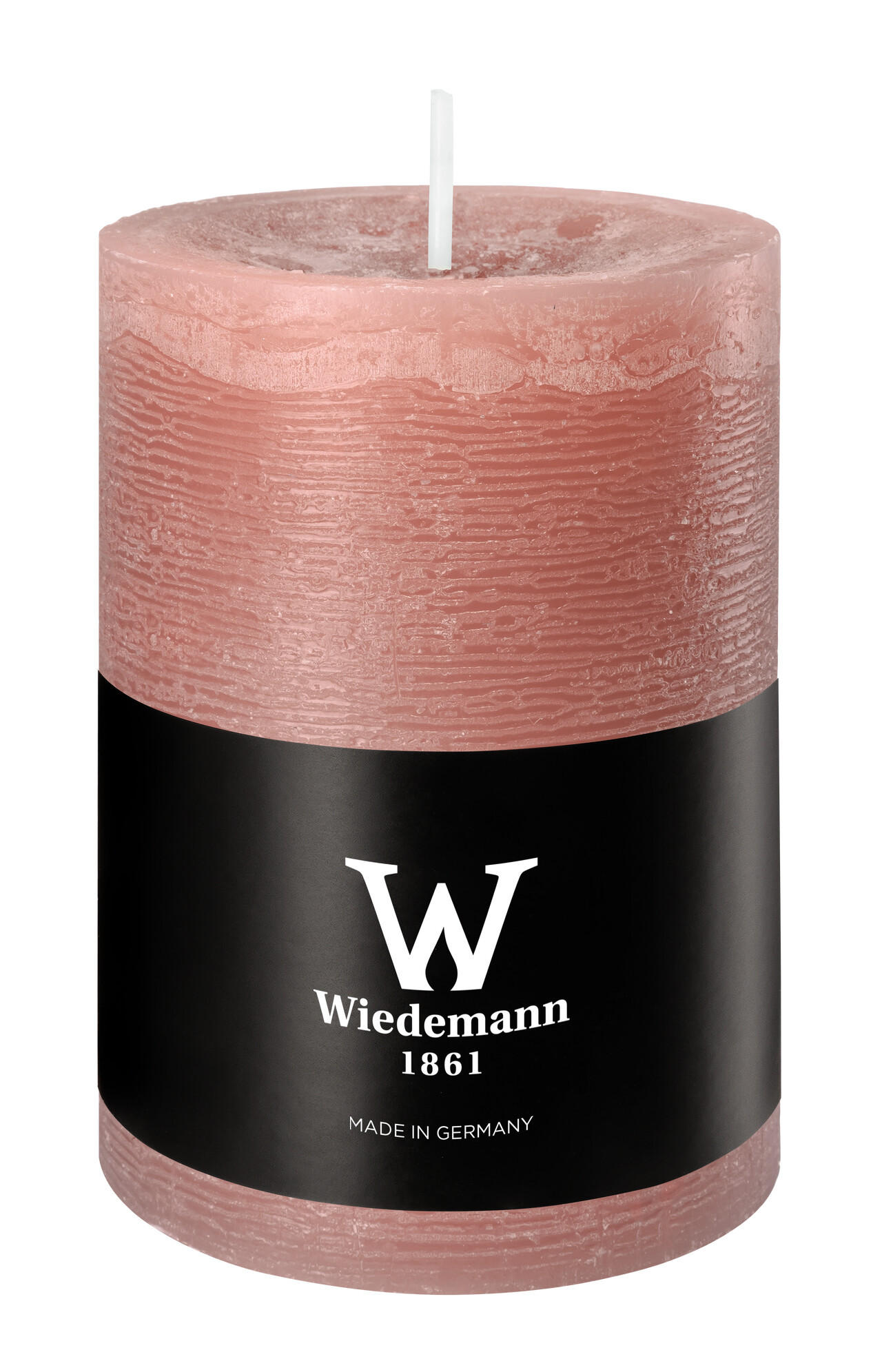 STUMPENKERZE Rustik Marble Style Rosenholz 100 x Ø 68 mm, 1 Stück - Rosa, Paraffin (7/10cm) - Wiedemann Kerzen