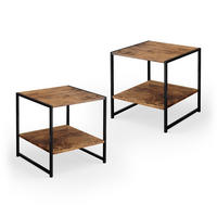 NACHTTISCH Fyrk Antikholz 2er Set - Alteiche/Schwarz, Holzwerkstoff (45/46/45cm) - Vicco