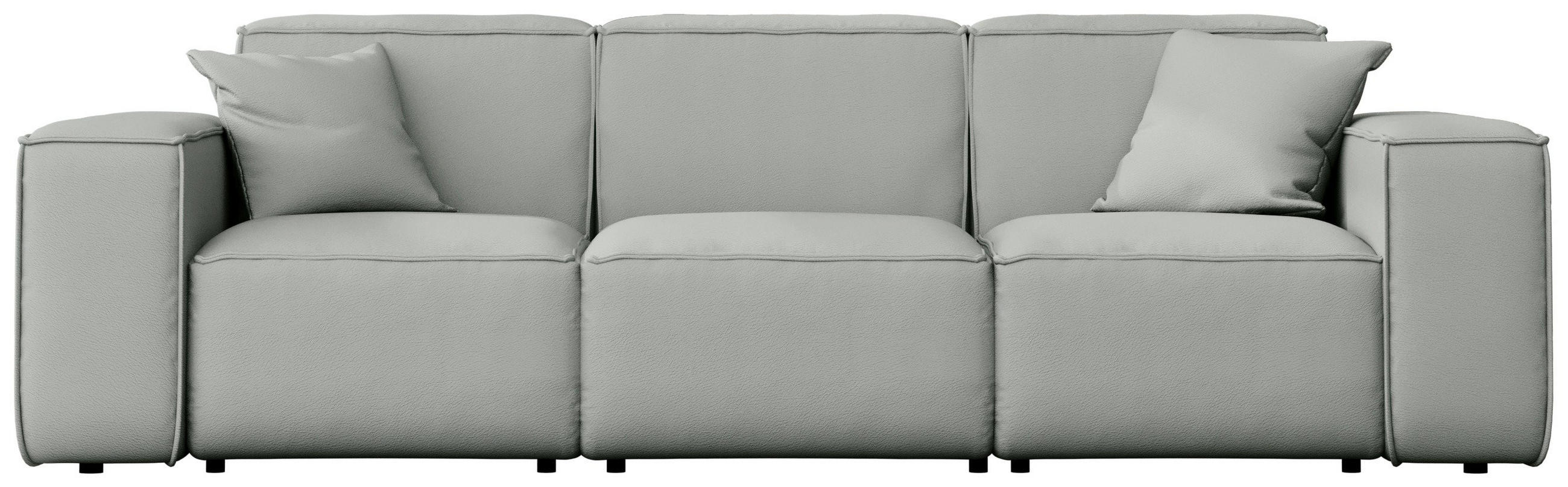 GARTENSOFA Lorento Outdoor 3-Sitzer, Hellgrau Kunstleder 251/73/92 cm - Hellgrau, Textil (251/73/92cm) - WFL GROUP