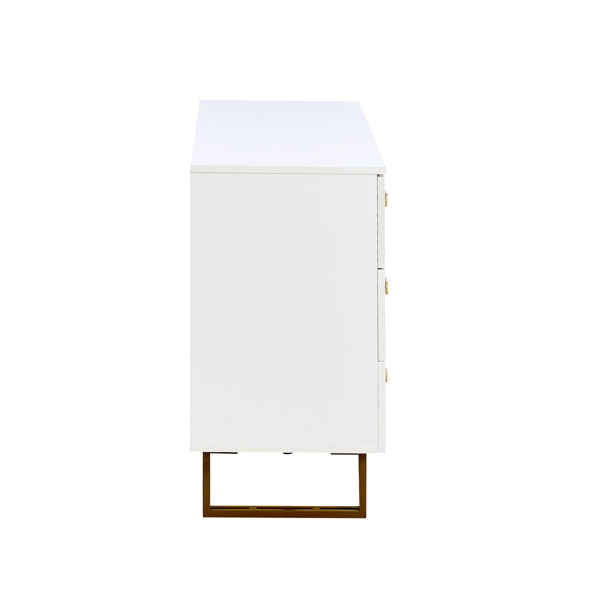 KOMMODE aus MDF 120x40x75cm in Weiß mit 6 Schubladen & Spiegel - Weiß, Holzwerkstoff (120/75/40cm) - Modfu