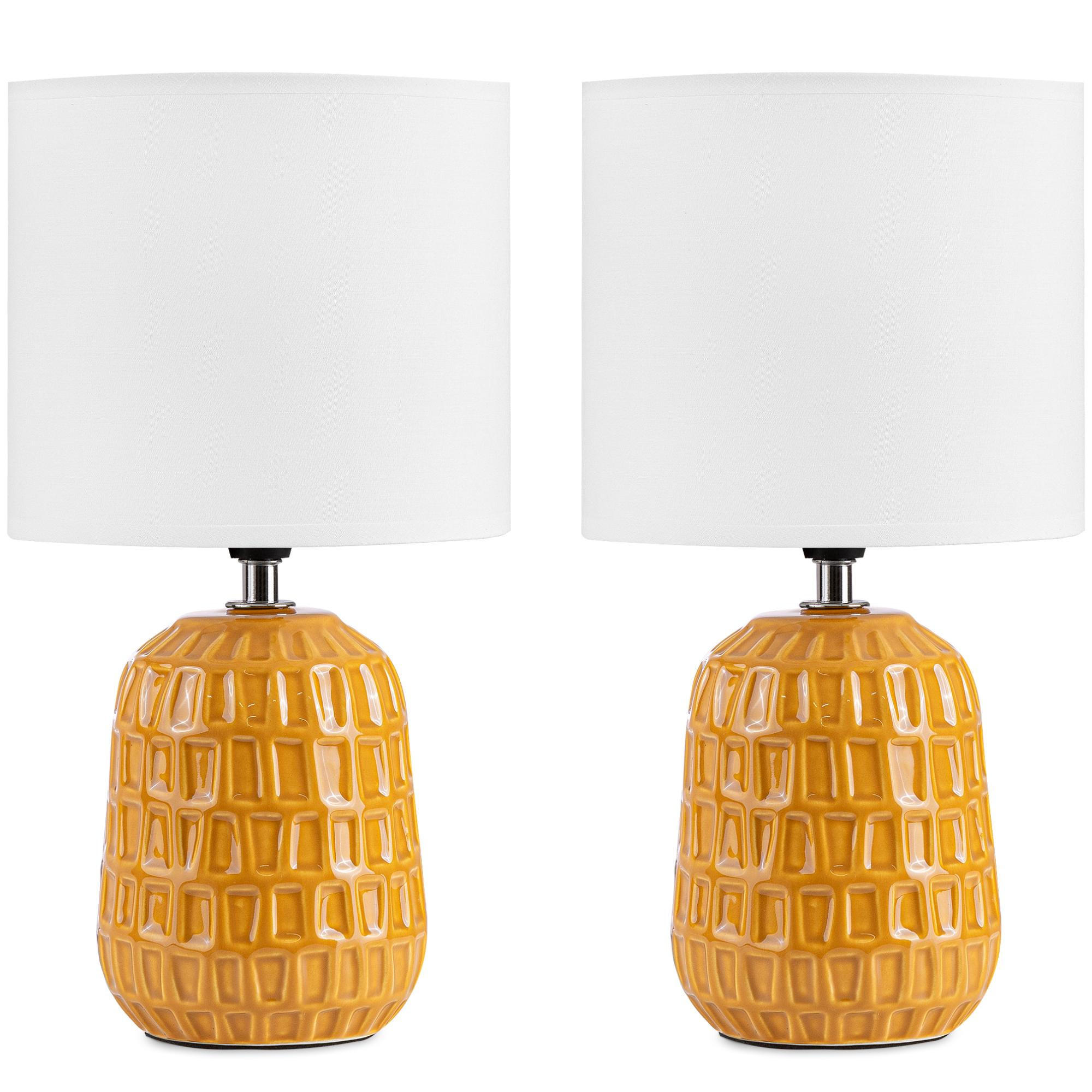TISCHLAMPE STANDI 2-er Set, Honiggelb - Honig, Keramik/Textil (17/17/32cm) - KONSIMO®