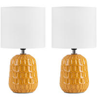 TISCHLAMPE STANDI 2-er Set, Honiggelb - Honig, Keramik/Textil (17/17/32cm) - KONSIMO®