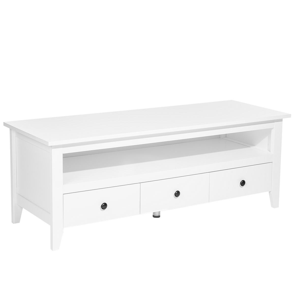 TV-MÖBEL Weiß BERKELEY 50/137/50 cm - Weiß, Holzwerkstoff (137/50/50cm) - Beliani