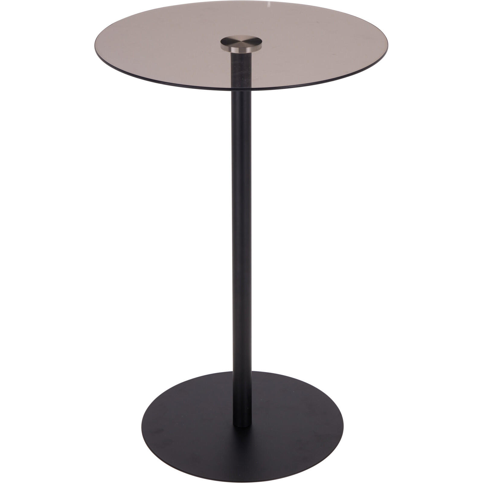 BEISTELLTISCH aus Metall mit Glasplatte Braun 35/35/53 cm - Schwarz, Glas (35/35/53cm) - Home Styling Collection