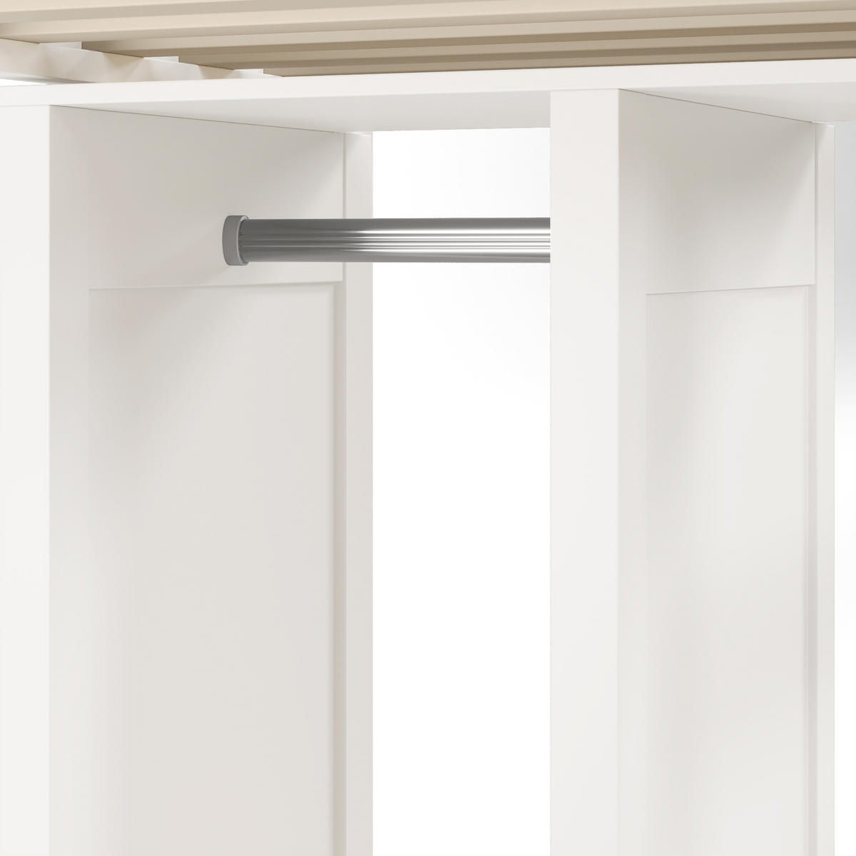 HOCHBETT aus Holz 90x200 cm in Weiß mit Schreibtisch & Kleiderschrank - Weiß, Holz (90/200cm) - Modfu