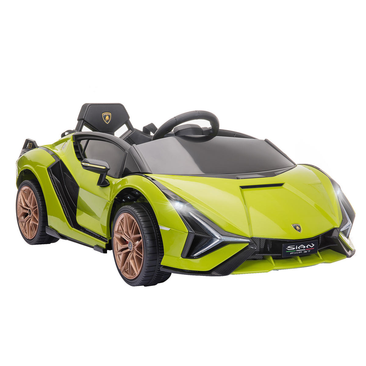 KINDER-ELEKTROAUTO DE-06137 Lamborghini lizenziert mit Fernsteuerung Grün - Grün, Kunststoff/Metall (108/62/40cm) - ComfortXL