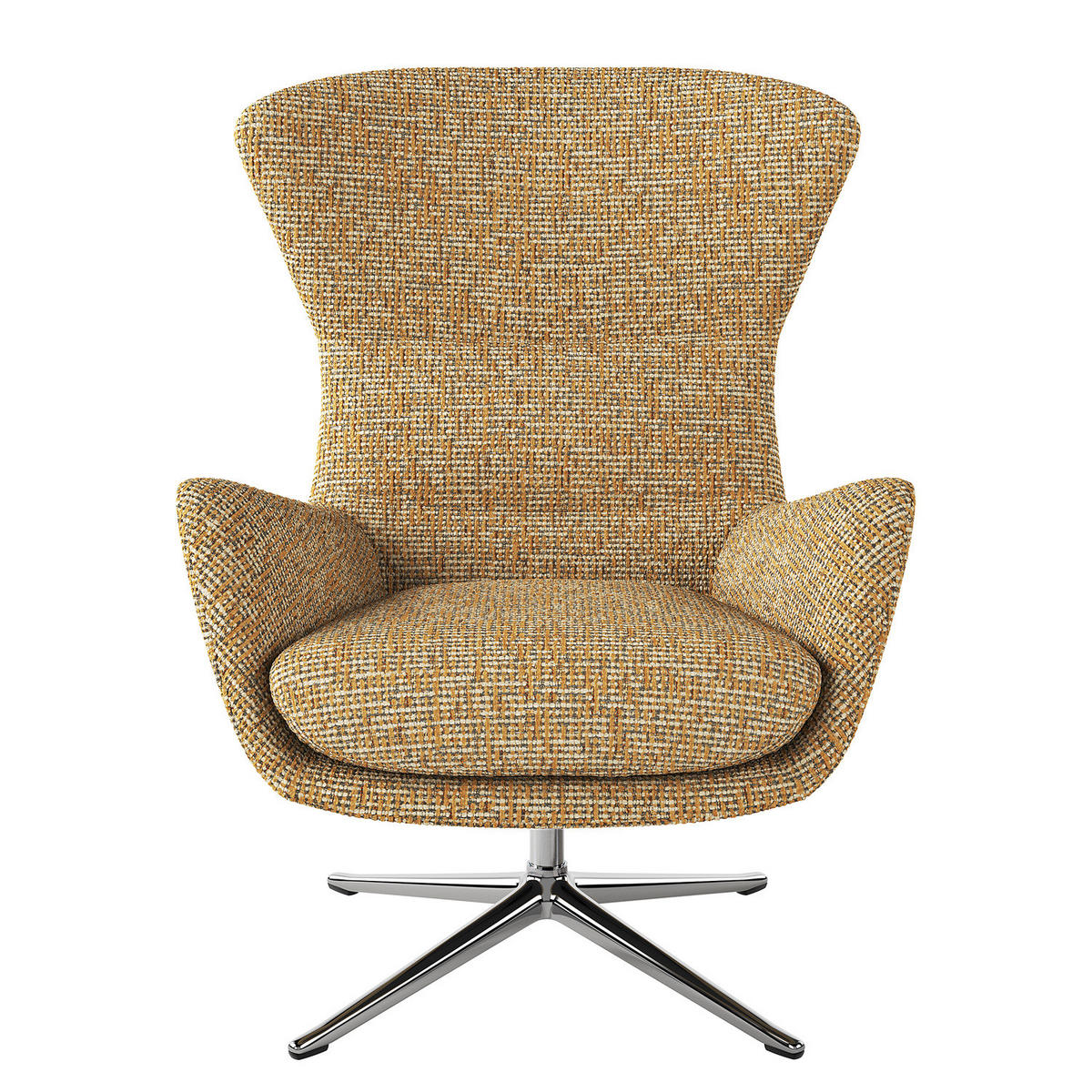 SESSEL mit Kreuzfuß - Chromfarben/Honig, Textil/Metall (84/99/96cm) - home24