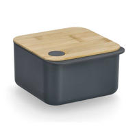 AUFBEWAHRUNGSBEHÄLTER Bambusdeckel 1100 ml - Anthrazit, Kunststoff (14.1/8.2/15.4cm)