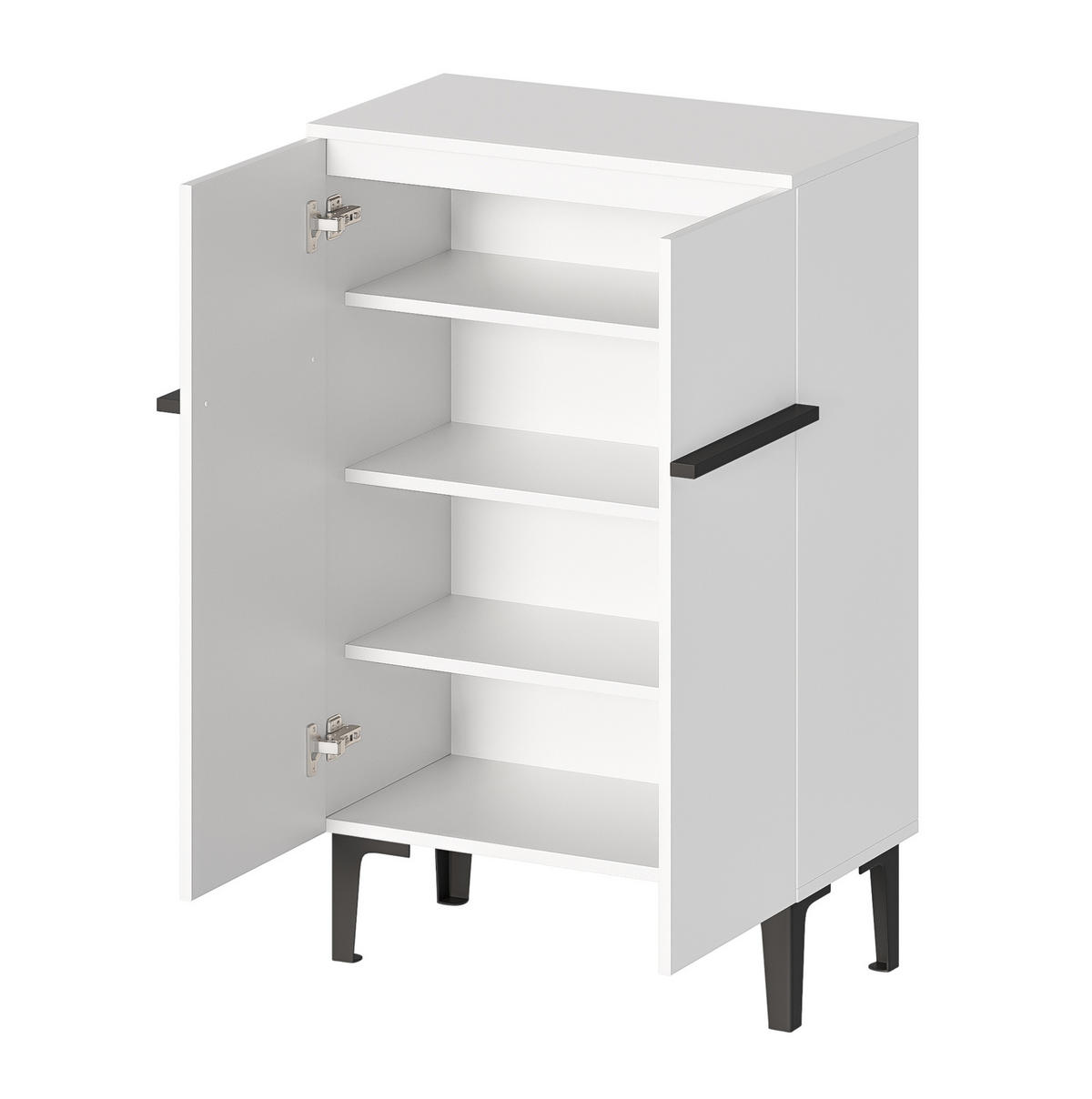 SCHUHSCHRANK 60/34,5/95 cm mit 2 Türen, platzsparend in Weiß - Weiß, Holzwerkstoff (60/95/34.5cm) - BEAOK