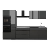 KUCHYŇSKÝ KOUT R-Line, Antracitový vysoký lesk/Antracit, 310 cm pracovná doska antracitová - antracitová, kompozitní dřevo (310/206.8/60cm) - Vicco