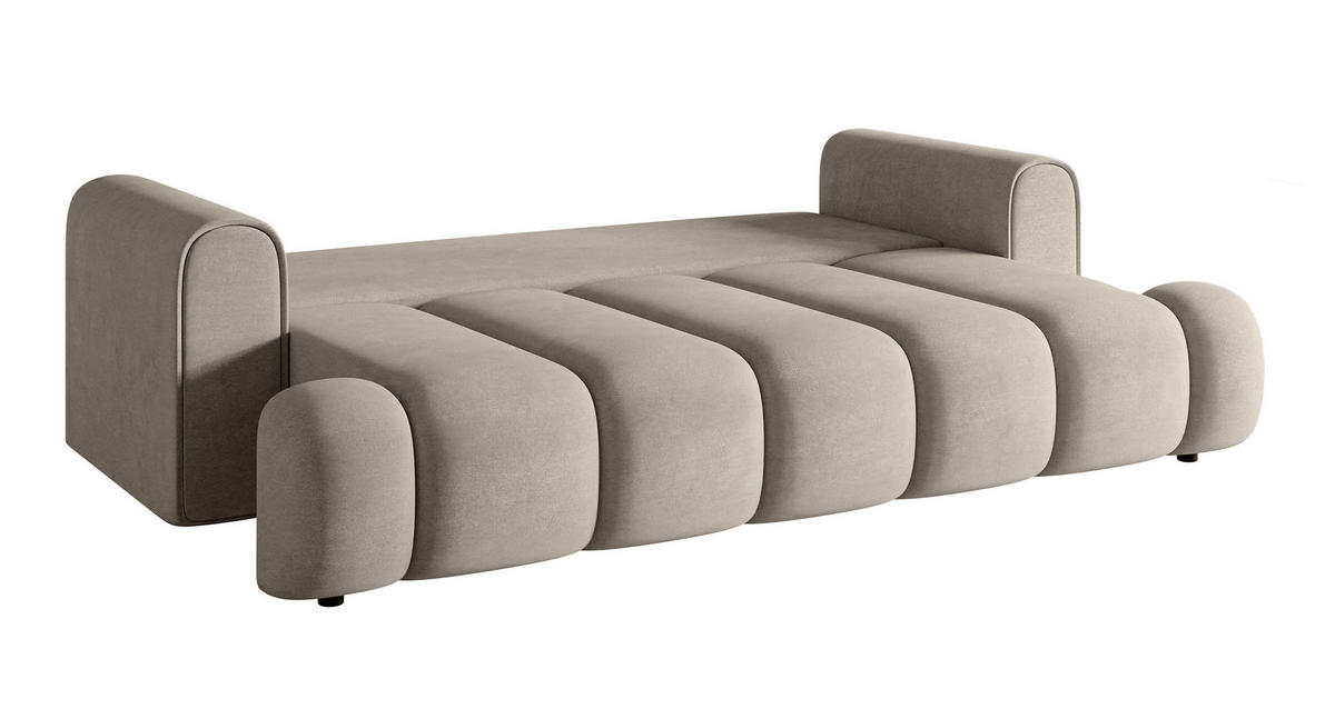 SCHLAFSOFA Dandelino Grau Velours - Schwarz/Grau, Kunststoff/Textil (250/90/112cm) - Selsey