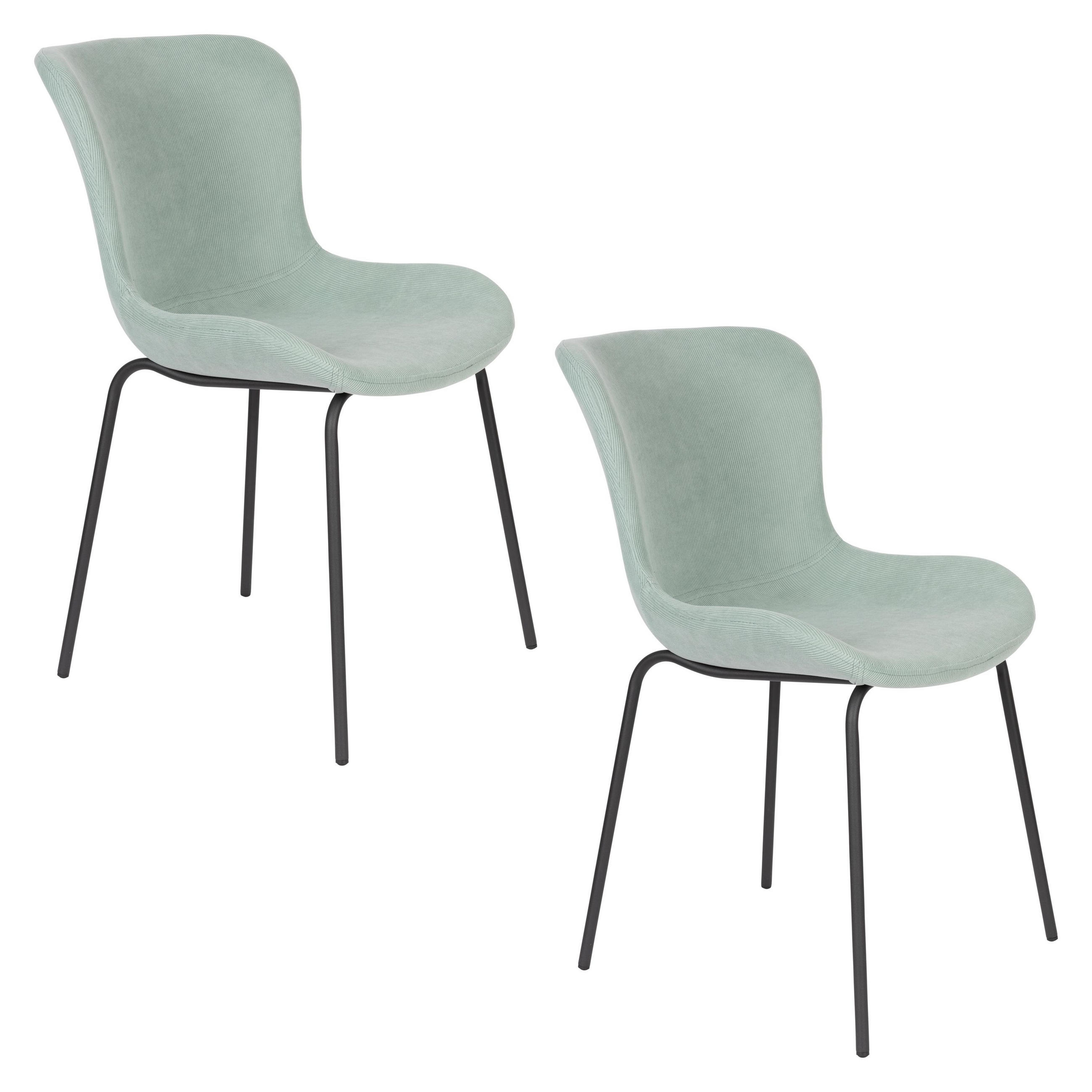 ESSZIMMERSTUHL Junzo Rib Hellgrün - 2 er Set - Grün, Textil (48/81.5/56cm) - Housecraft Living