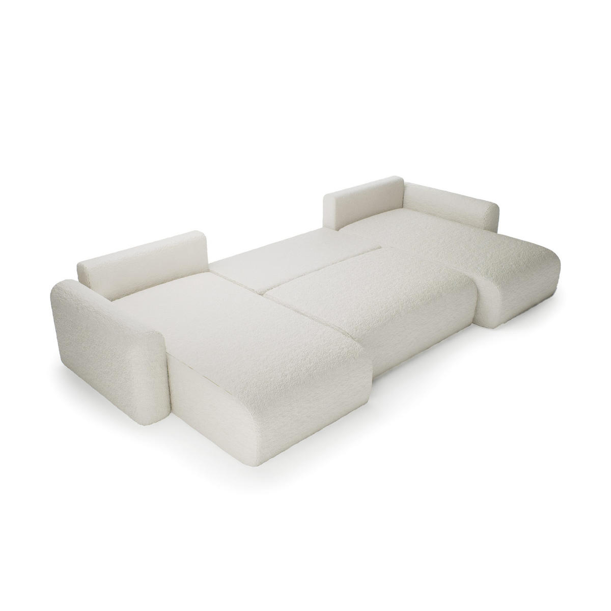 WOHNLANDSCHAFT mit Schlaffunktion Thekla U, Creme - Creme, Textil (366/70/150cm) - Fedve