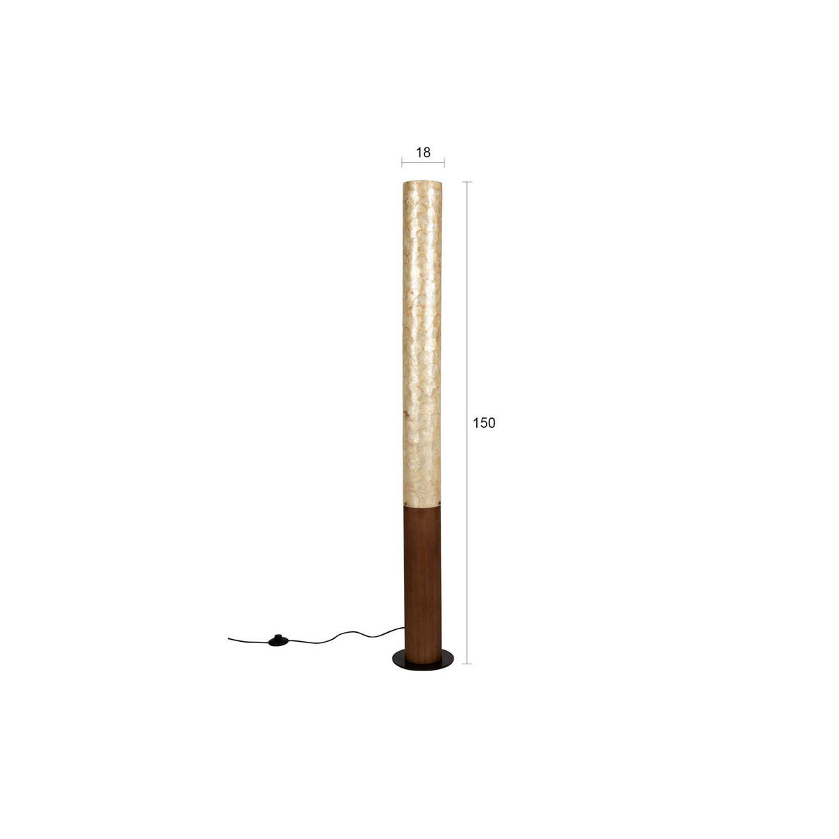 STEHLAMPE Beam - Beige, Holz (18/18/150cm) - Dutchbone