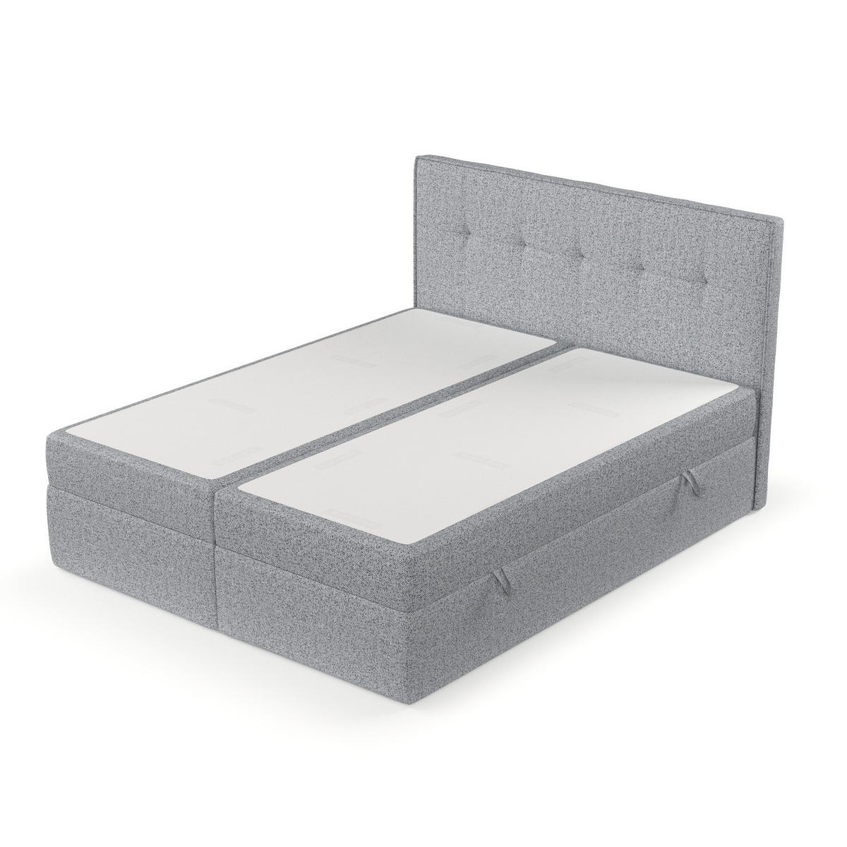 BOXBETT Mireo 140/200 cm Grau im Riva Stoff - Schwarz/Grau, Holz/Holzwerkstoff (140/200cm) - AltaBeds