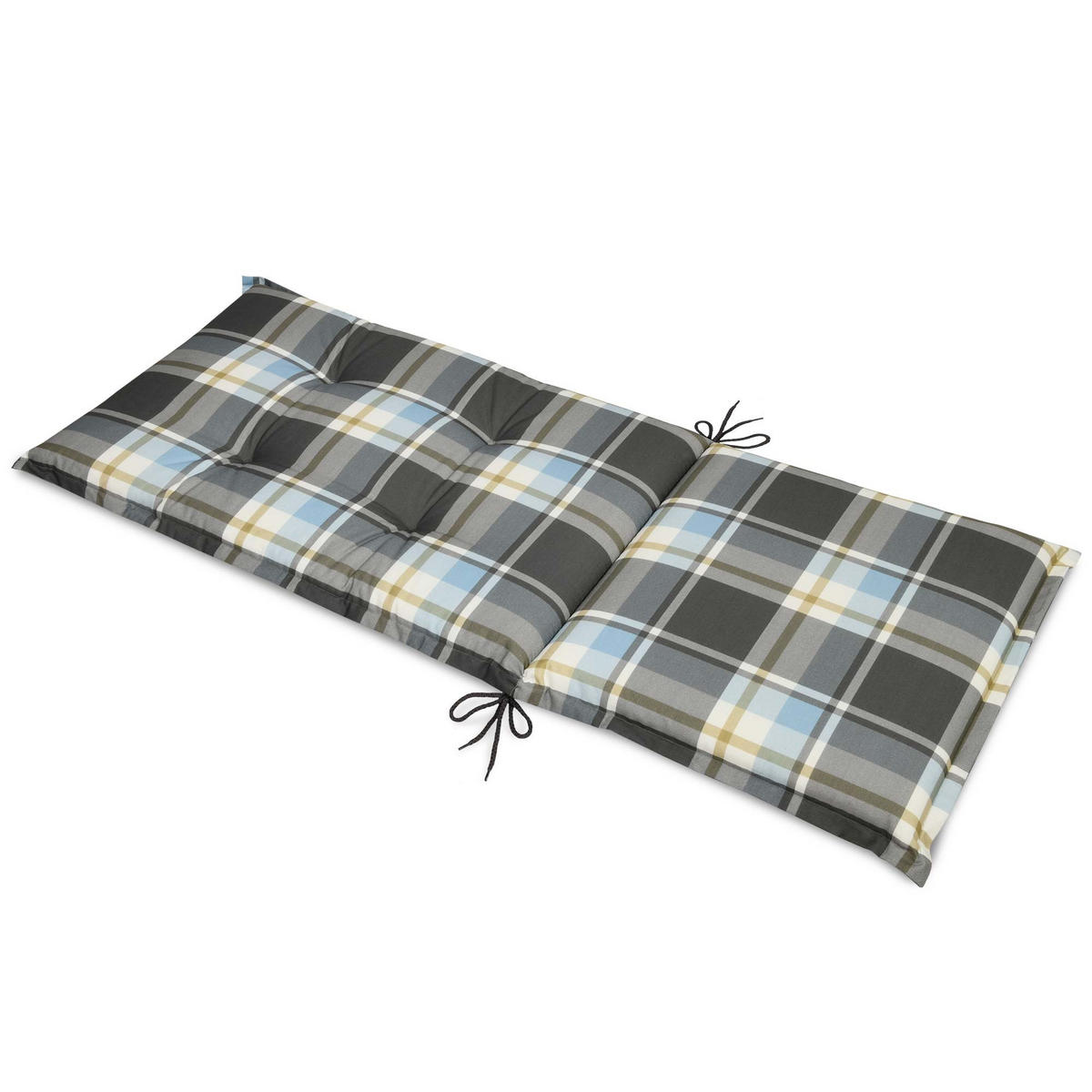 HOCHLEHNERAUFLAGE Sunny BK 120/50/6cm Blau-Kariert - Blau, Textil (50/6/120cm) - Beautissu 