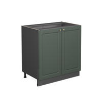 KÜCHENUNTERSCHRANK Fame-Line Grün-Gold Landhaus 80 cm mit Regal, ohne Arbeitsplatte - Anthrazit/Grün, Holzwerkstoff (80/82/51.6cm) - Vicco