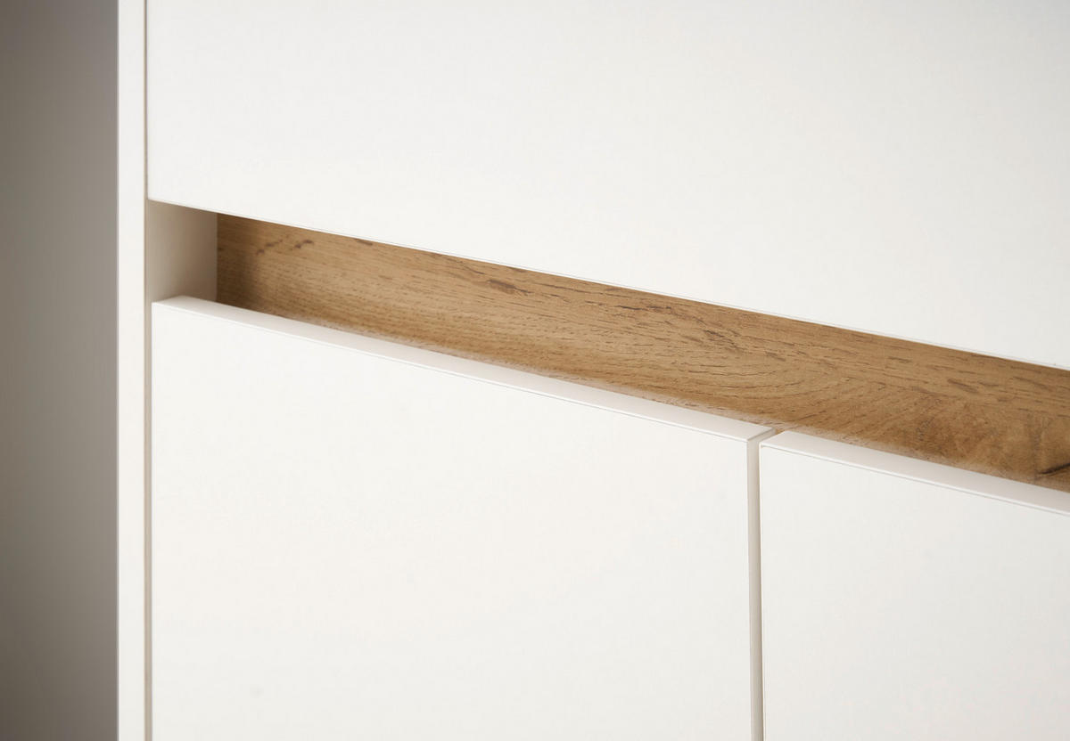 WASCHBECKENUNTERSCHRANK weiß, Wotan Eiche, Badezimmer Unterschrank 60 cm - Silberfarben/Eiche Wotan, Holz/Holzwerkstoff (60/62/34cm) - Furn.Design