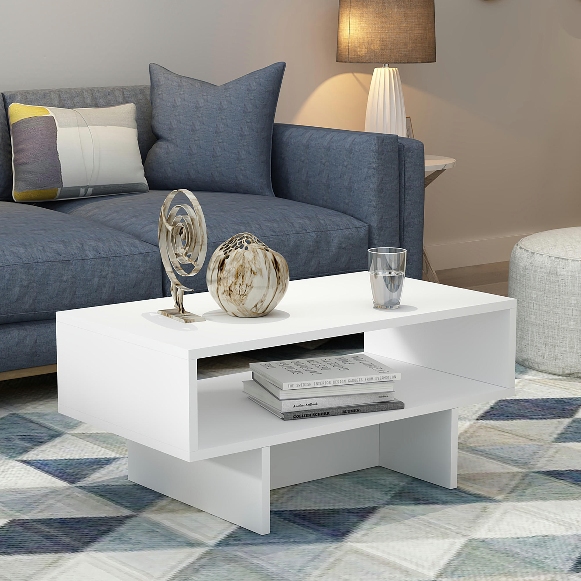 COUCHTISCH Mjölby 80/45/37 - Weiß, Holzwerkstoff (45/80/37cm) - [en.casa]