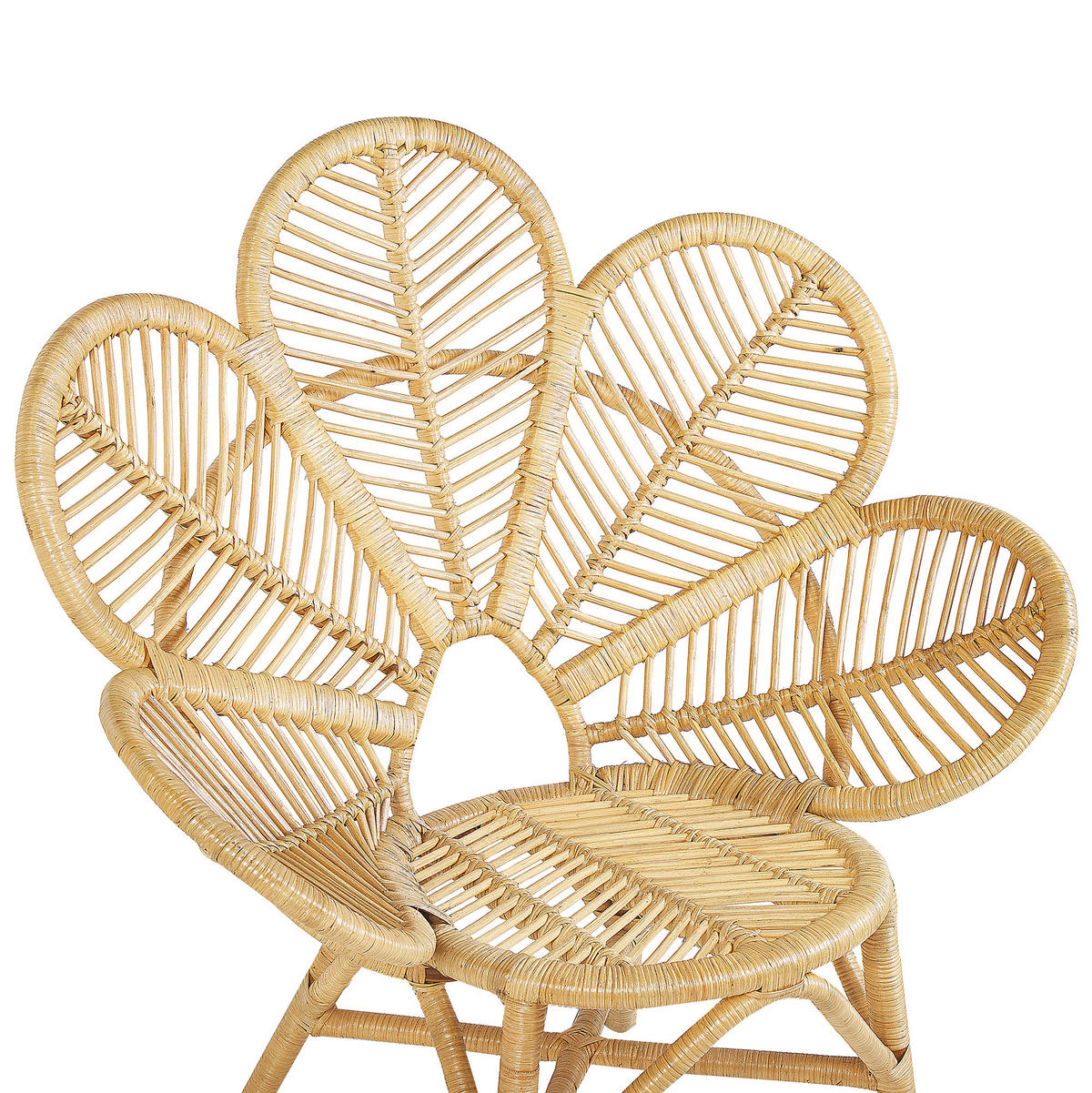 BALKONSET 2-Sitzer Rattan natürlich Auflagen beige Florentine/Limni - Beige/Naturfarben, Naturmaterialien - Beliani
