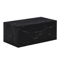 COUCHTISCH AMIRI L - Farbe: Schwarz, Größe: 95 x 40 x 50 cm - Schwarz, Holzwerkstoff/Textil (40/95/50cm) - Home Deluxe