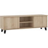LOWBOARD Home mit 2 Türen, ohne Griffe, eiche Artisan - Schwarz/Eiche Artisan, Holzwerkstoff (150/50/40cm) - Beautysofa