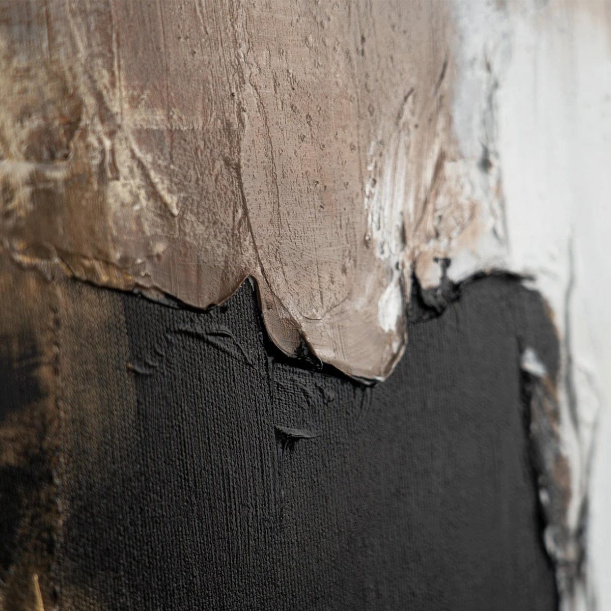 GEMÄLDE Goldene Fragmente Schattenfugenrahmen Schwarz 140x100 cm - Schwarz, Holz (140/100cm) - YS-art gallery