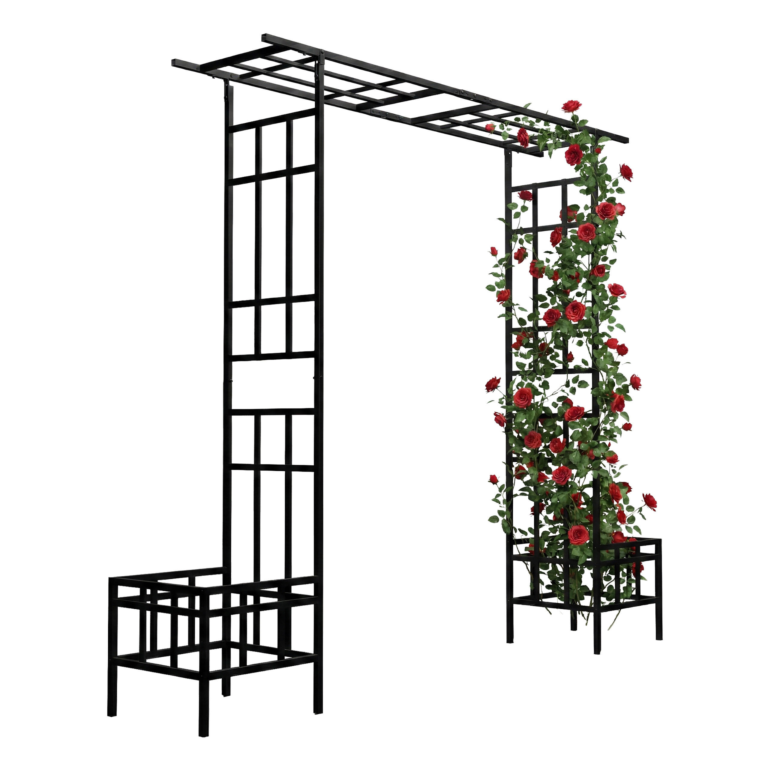 OBLÚK ruží - čierna, kov (173/259/43cm) - Relaxdays