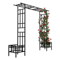 OBLÚK ruží - čierna, kov (173/259/43cm) - Relaxdays