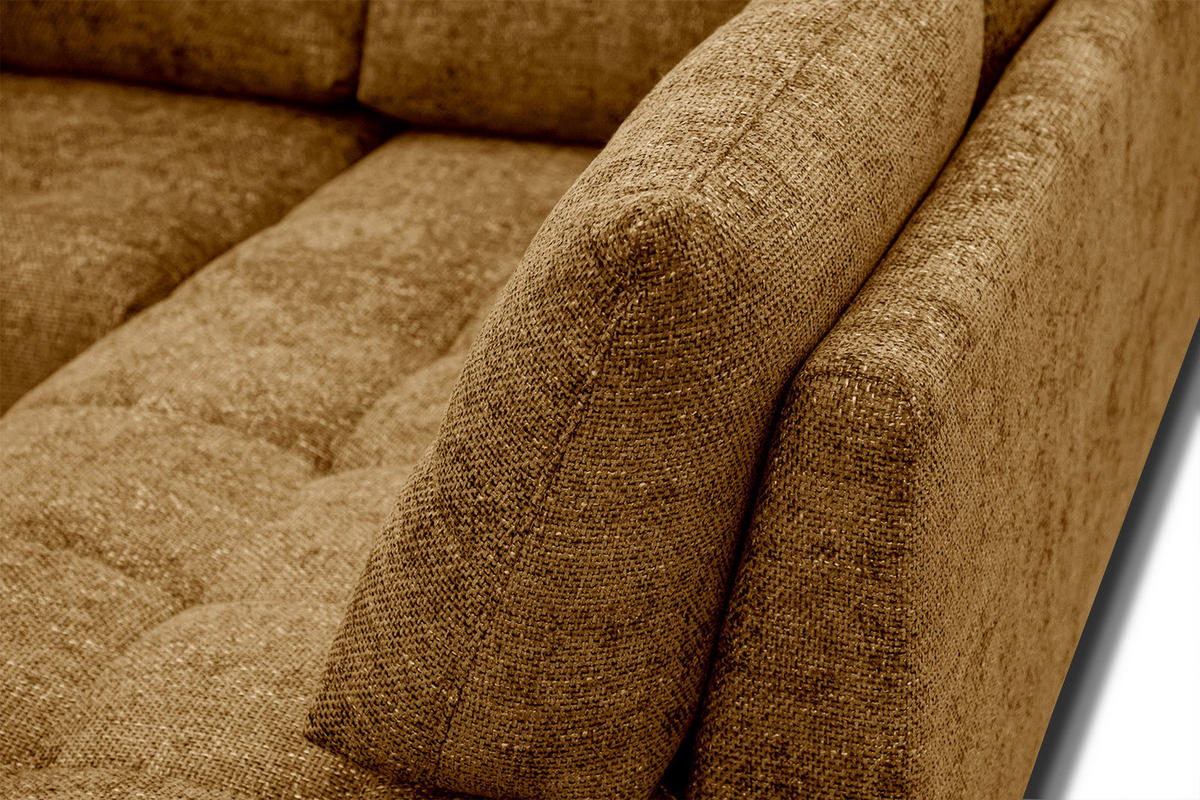 ECKSOFA SALVINI 5-Sitzer, dunkelgelb - Dunkelgelb/Schwarz, Holzwerkstoff/Textil (292/158cm) - Courtois Laville