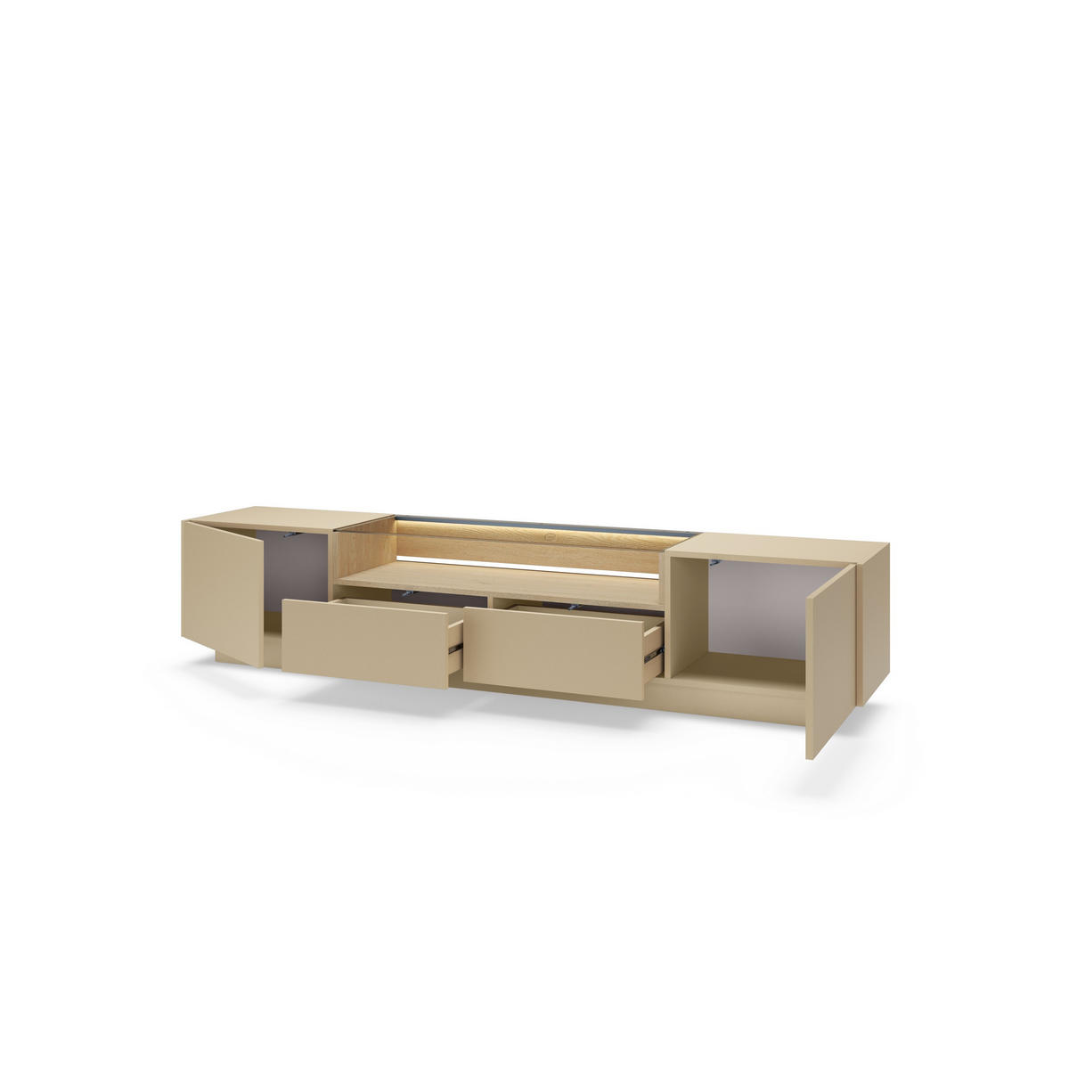 LOWBOARD PORTA 203/43,4/39,5 cm, Beige - Beige, Holzwerkstoff (203/43.4/39.5cm) - MASSENO