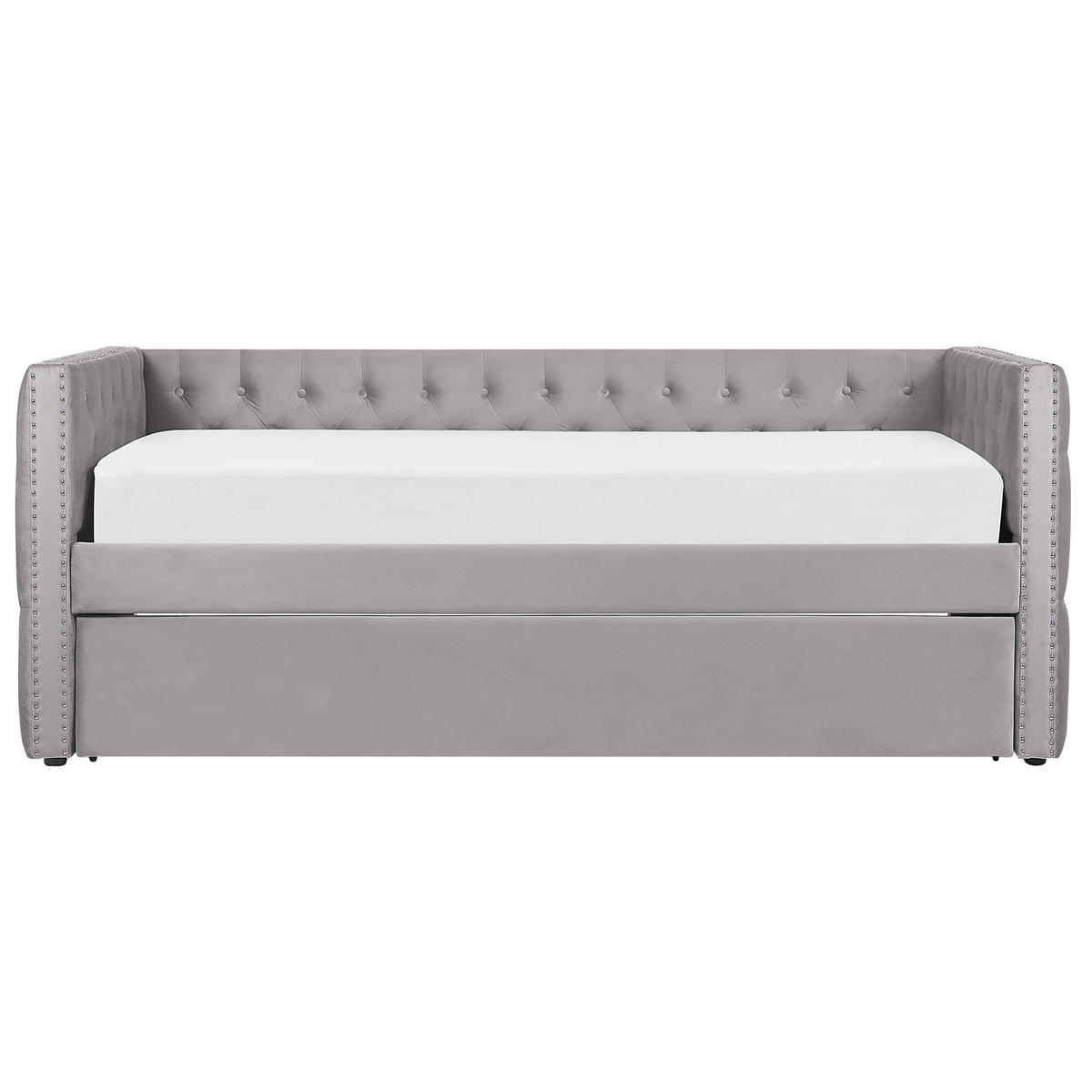 TAGESBETT 90/200cm Grau Gassin - Grau, Textil (90/200cm) - Beliani