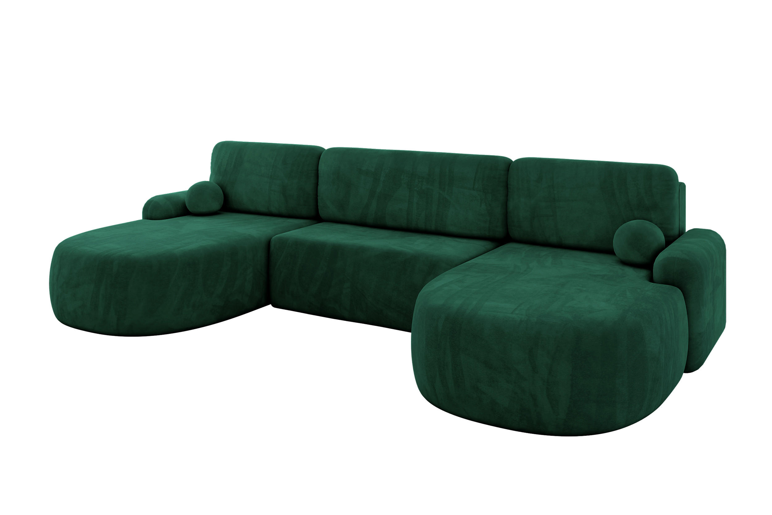 WOHNLANDSCHAFT mit Schlaffunktion und Bettkasten LIRA-U - 335x172x89 Grün - Grün, Holzwerkstoff/Textil (335/89/172cm) - ALTDECOR