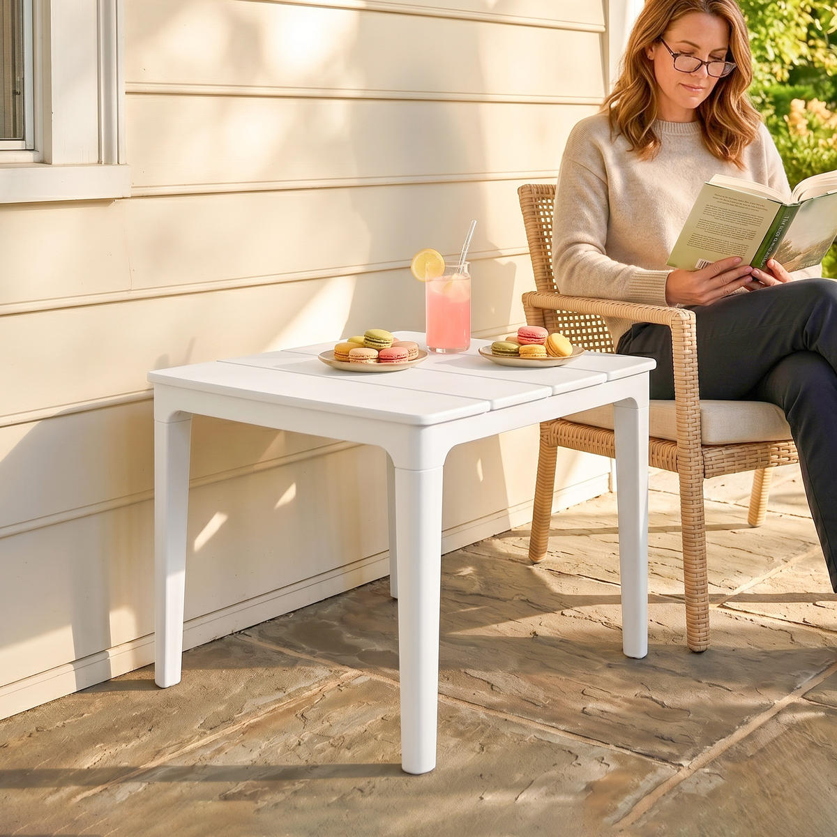 GARTENTISCH,CREMEWEISS,1 Stück - Weiß, Kunststoff (70/53/39cm) - GiPP