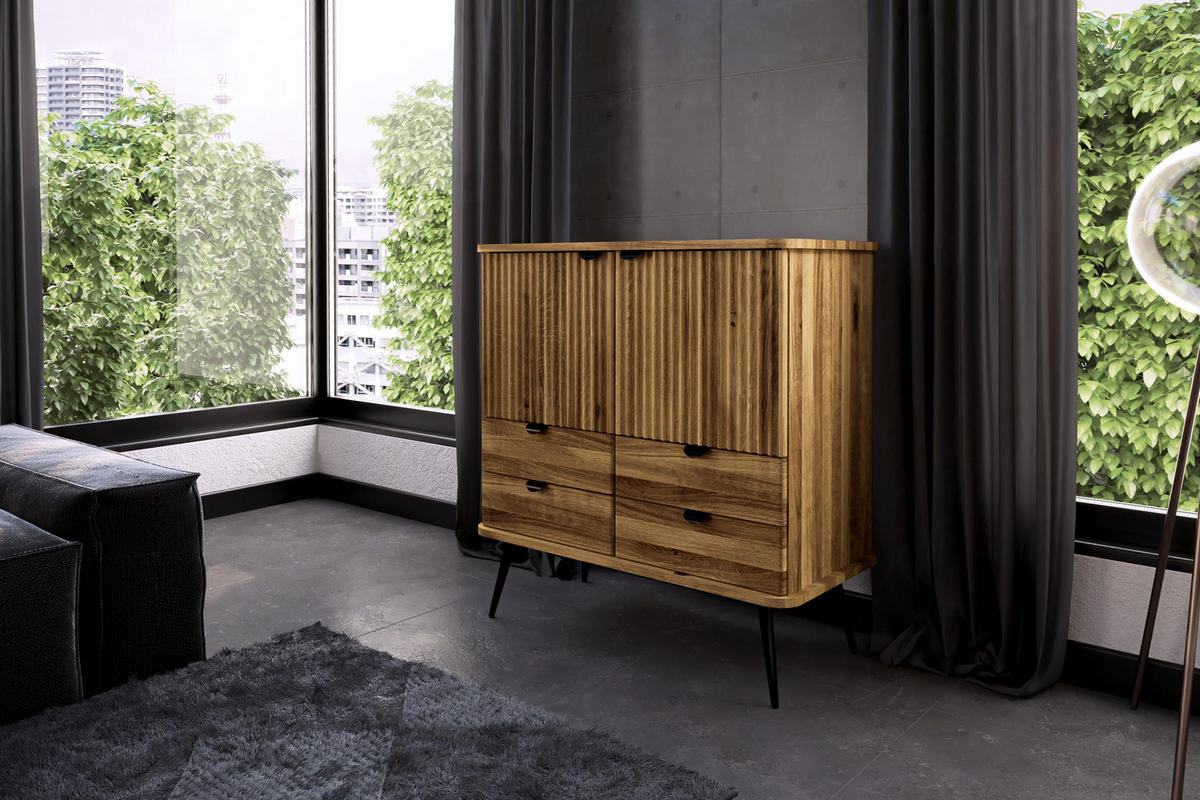 KOMMODE LINA Wildeiche - Wildeiche, Holz (97/102/46cm) - byoak