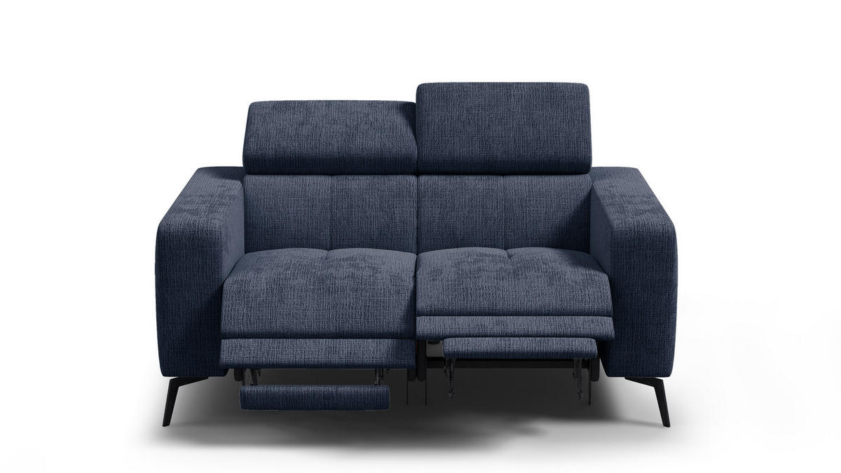 RELAXSOFA MORELLO 2-Sitzer, marineblau, 2 x Relax Zero Gravity - Dunkelblau, Holz/Textil (164/82/103cm) - Courtois Laville