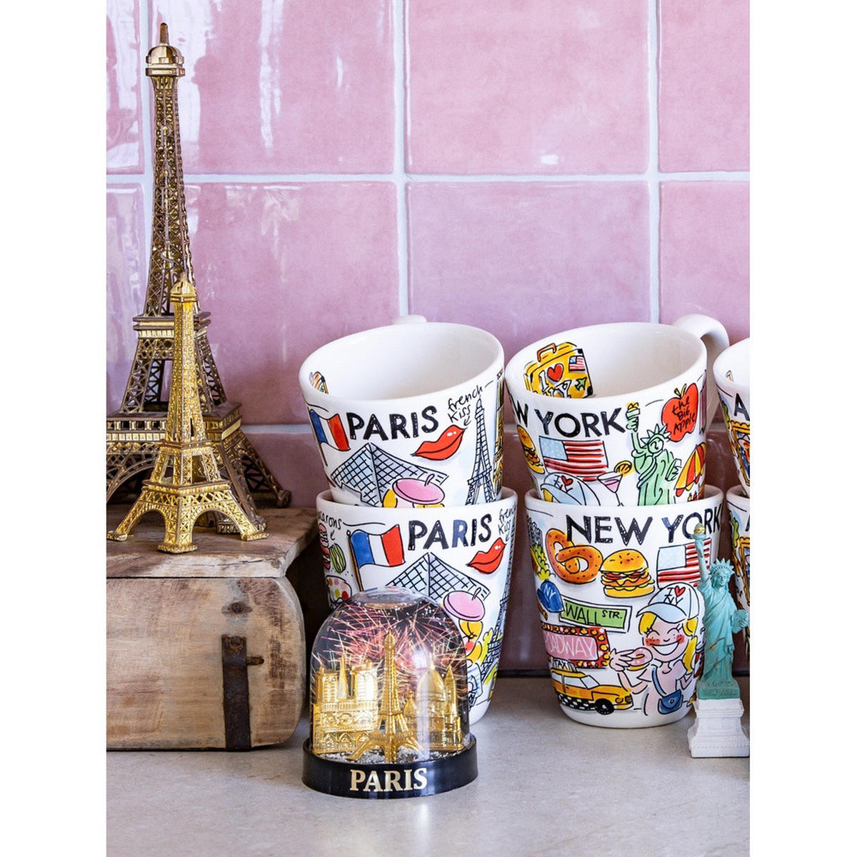 BECHER Blond City Icon Paris in Bunt - 350 ml - Multicolor, Keramik (0.35L) - Blond Amsterdam