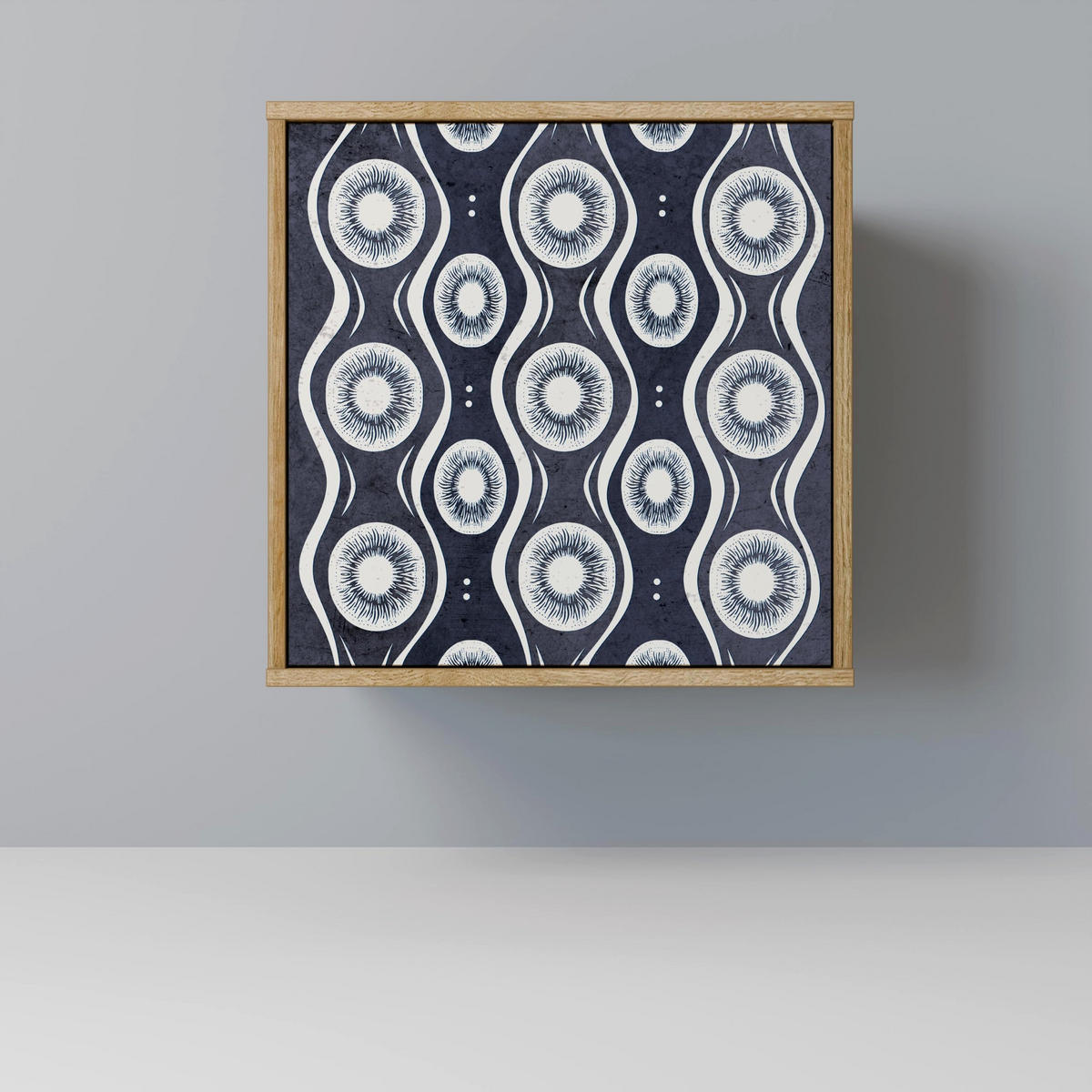 SIDEBOARD GRAPHITE EYES, Eichefarben, 57,5x42x77,5 cm, Schräge Buchenholzfüße - Eichefarben/Buchefarben, Holzwerkstoff/Buchenholz (57.5/77.5/42cm) - SpaceRebels