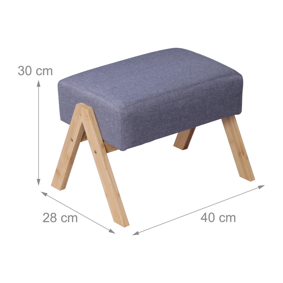 FUSSHOCKER - Multicolor, Holz/Textil (40/30/28cm) - Relaxdays