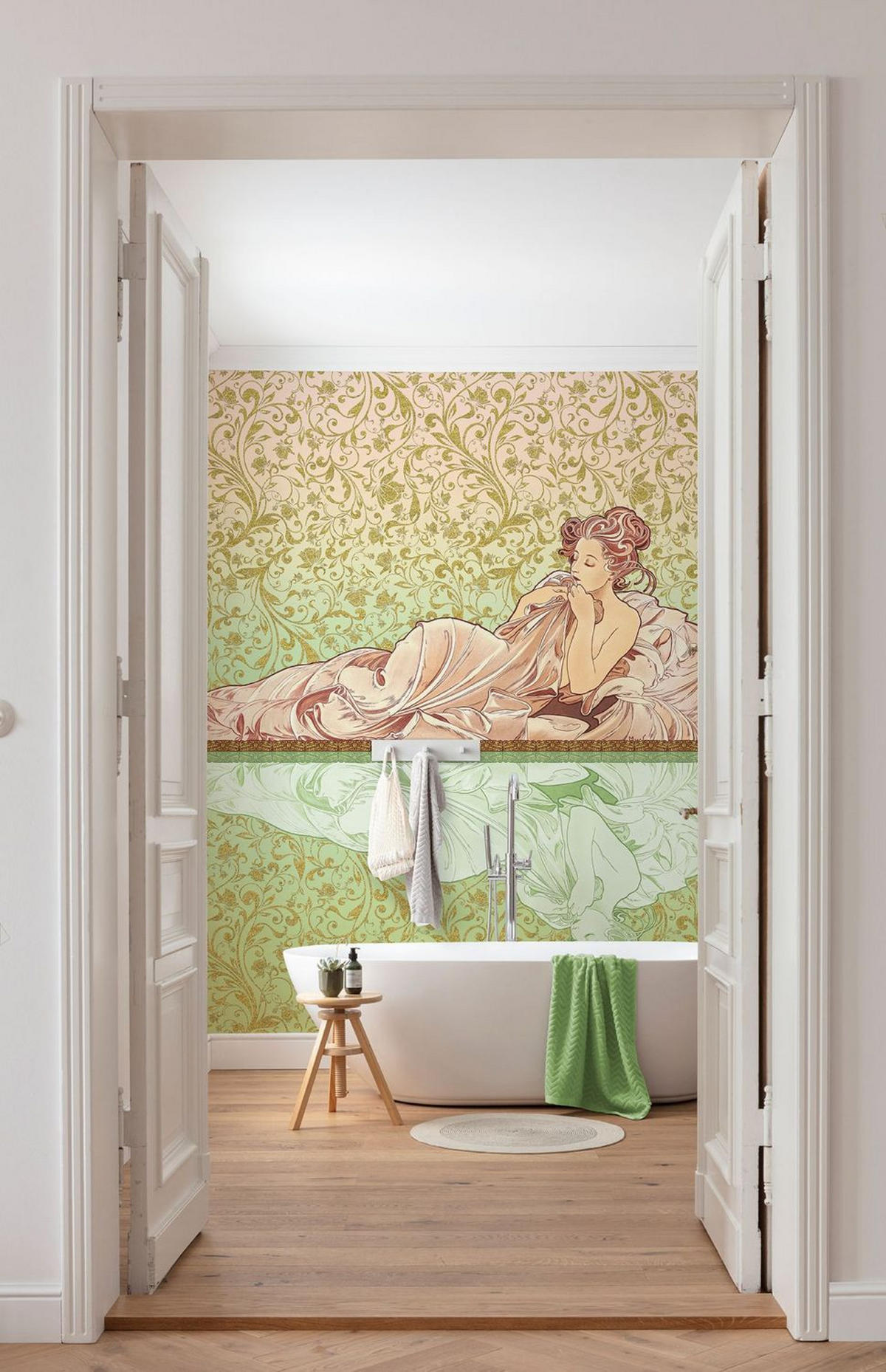 FOTOTAPETE Jugendstil 200 x 280 cm - Pink, Papier (200/280cm) - Sanders & Sanders